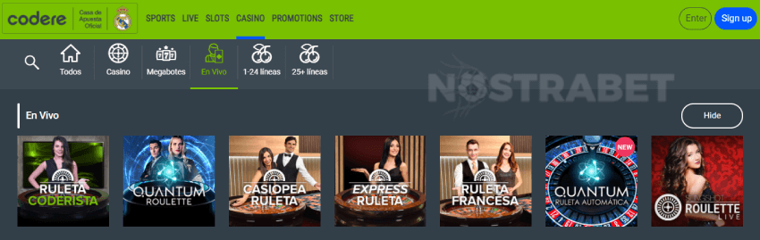 Codere Casino en vivo