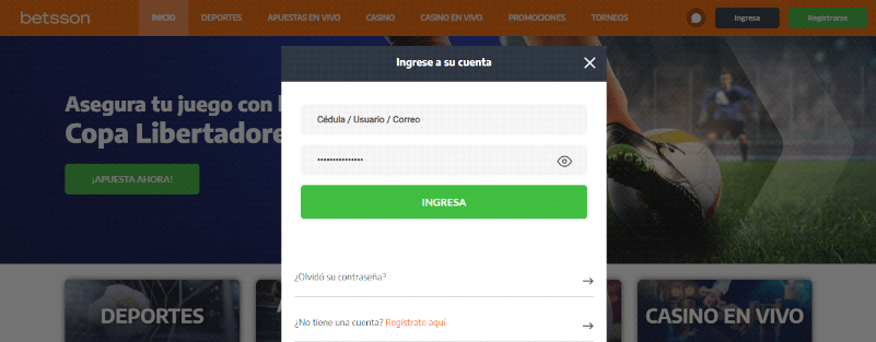 betsson iniciar sesión