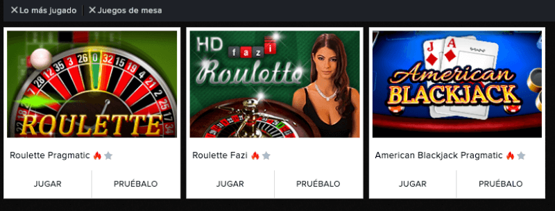 Mozzart bet Colombia: Juegos de mesa