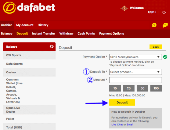 dafabet deposito con skrill