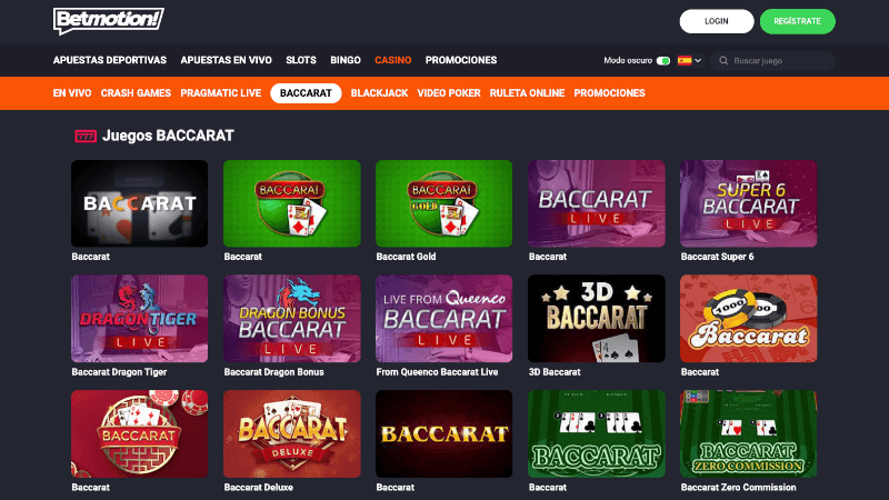 Betmotion casino: baccarat