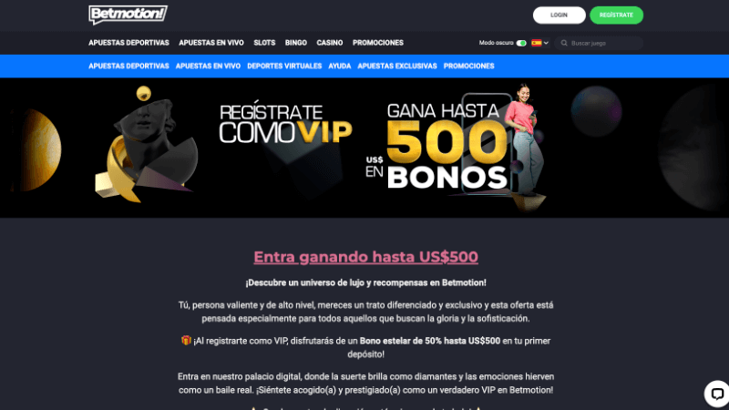 Betmotion bono vip