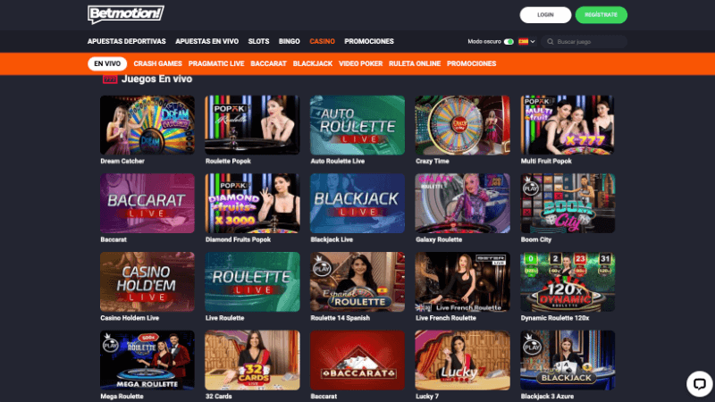 Betmotion casino en vivo